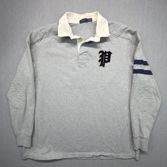Polo Ralph Lauren Other - Polo Ralph Lauren Rugby Shirt 2XL Tall Letterman Varsity Padded Shoulders Elbows